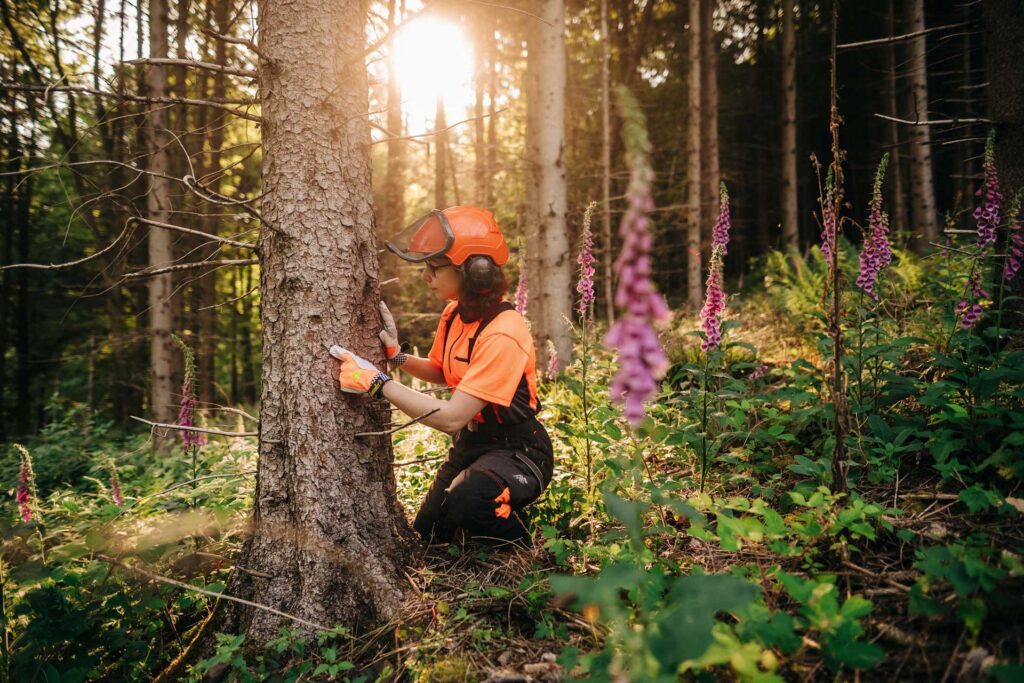 Försterin im Wald